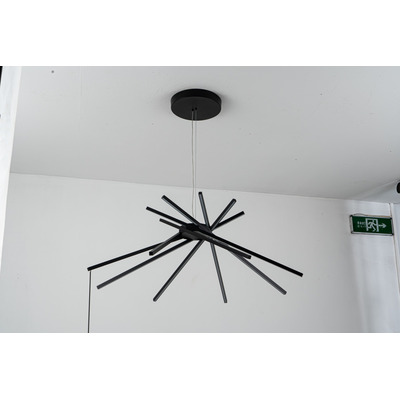 Colgante Led Moderno Regulable H72 Negro Control Remoto Tz
