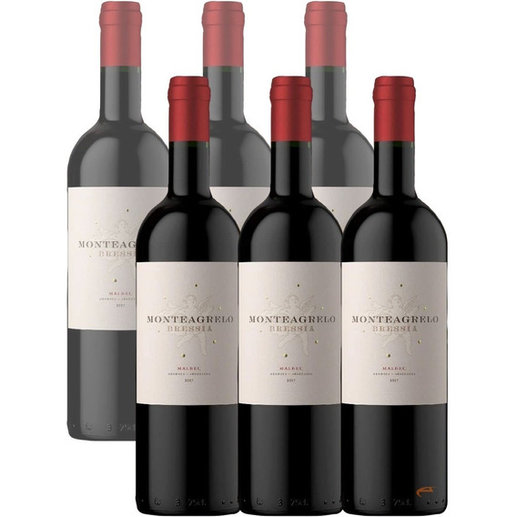 Vino Bressia Monteagrelo Malbec 750ml X 6 Unidades