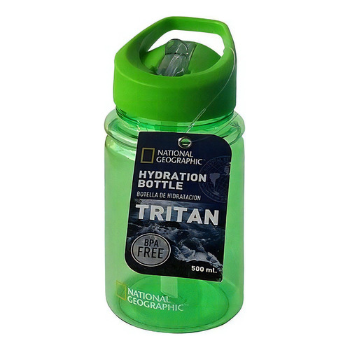 Botella Hidratación Tritan Cilindro Verde 500 Ml Natgeo