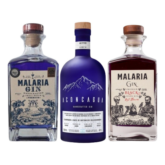Gin Malaria + Black + Aconcagua Clásico Combo Regalo X3 U