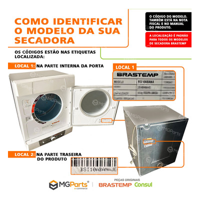 Kit Filtro E Tampa De Fiapos Da Secadora Compacta Brastemp