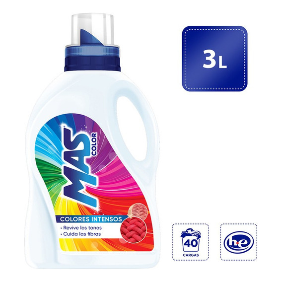 Detergente Líquido Mas Color 3l