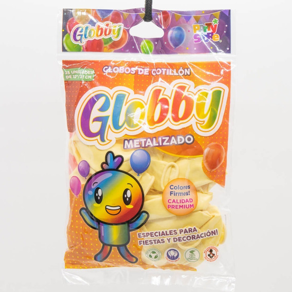 Globos Metalizado Globby 12 Pulgadas X 25 Uni Color Marfil