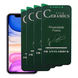 Kit 4 Película Privacidade Ceramica Fosca iPhone X 13 14 Pro