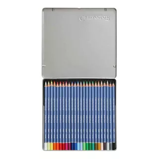 Estuche De Metal Lapis Aquarelavel Marino 24 Colores Cretacolor