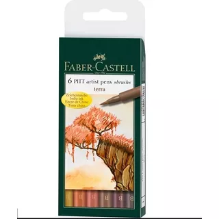 Marcador Faber Castell Pitt Artist Pens Brush Terra X6 