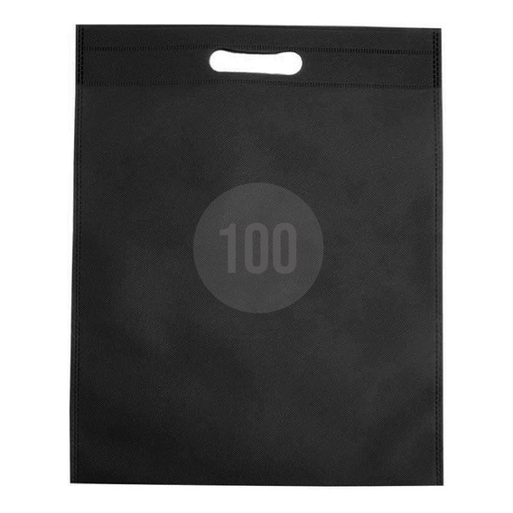 100 Bolsas Tnt De Genero 31x25 Reciclable Negro 40grs