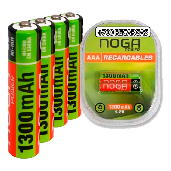 Pilas Aaa Recargables Noganet 1300mah 1.2 Pack De 4 Pcreg