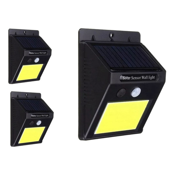 Pack 3 Foco Solar 48 Led Con Sensor De Movimiento