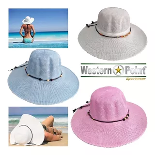 Sombrero Playero Tejido Para Dama Wester Point Talla Única