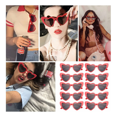 10pz Gafas De Sol Corazón Accesorios Moda Niñas Mujer Lentes