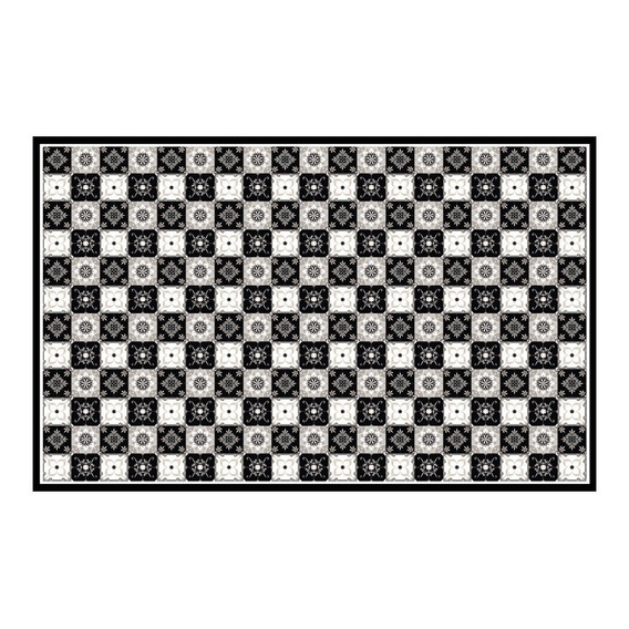 Alfombra Vinílica Baldosa Clásica Gris 140 X 220 Cm