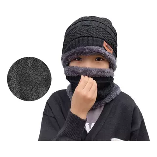 Bufandas Y Gorro Niños Cuello Unisex Invierno Frío