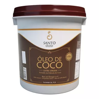 Santo Óleo De Coco Extra Virgem Da Película - Balde Com 3,2l