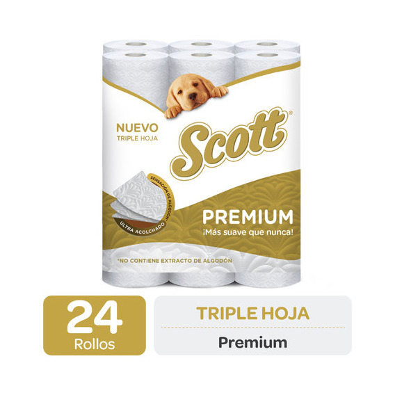 Papel Higiénico Scott Premium Triple Hoja 19 M 24 Un