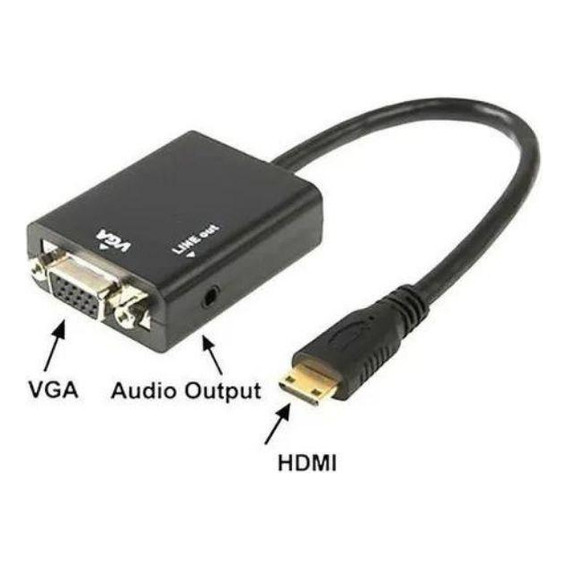 Cable conversor de vídeo Hdmi a Vga con audio P2