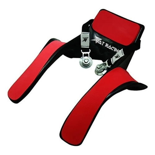 Protector Cervical Tipo Hans Automovilismo Sin Clips Color Rojo