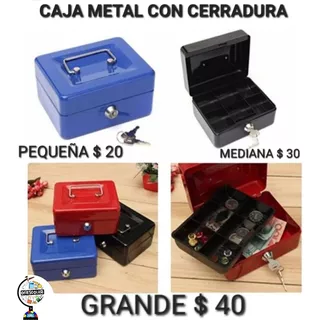 Caja De Metal Pequeña Con Cerradura Y Dos Llaves Excelente 