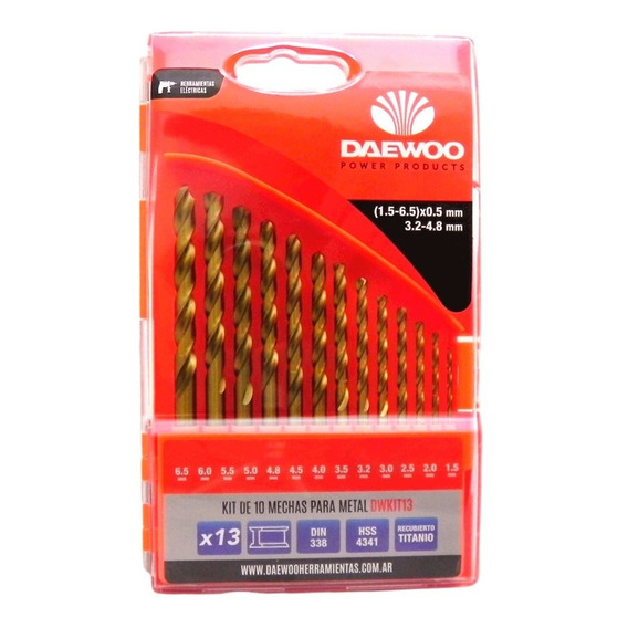 Juego Mechas Daewoo Acero Rapido Metal 13pzs  Dwkit13 C