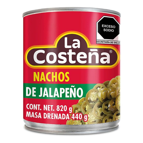 Chiles Nachos Jalapeños La Costeña Rodajas 800g