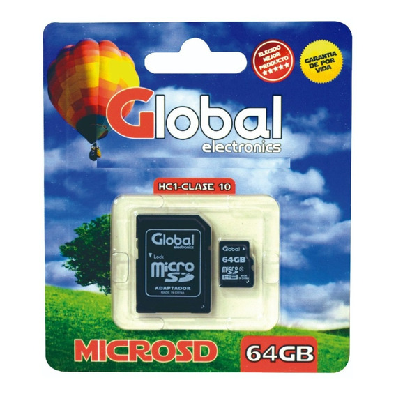 Microsd 64gb + Adaptador Global Electronics Clase10