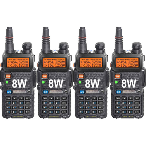 Handy Baofeng Uv5r 8w Kit X4 Radio 128ch Doble Banda Color Negro