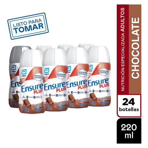 Ensure Plus Chocolate Suplemento Dietario 220ml Pack X24un