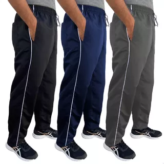 Kit 10 Calça Tactel Masculina 3 Bolsos Preta Azul Cinza