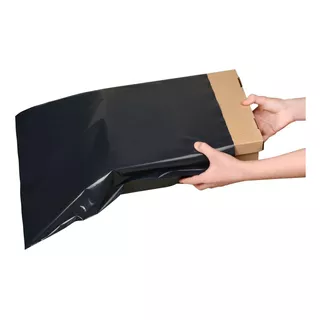 200 Sobres Bolsas Ecommerce Lisos Negro Nº 2 - 30x45 - C/adh