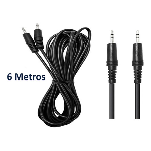 Cable De Audio Auxiliar Plug 3.5 A 3.5 Macho 6 Metros Mp3
