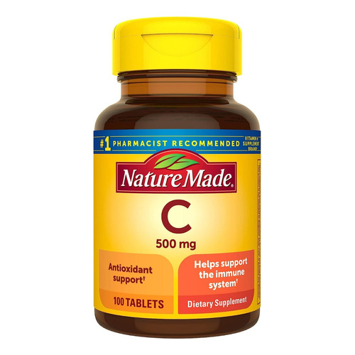 Vitamina C 500 Mg 100 Tabletas, Nature Made, Americano. Sabor N/A