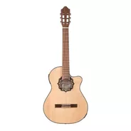 Guitarra Criolla Clásica Fonseca 39kec Para Diestros Natural Brillante
