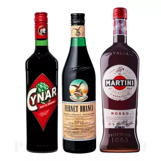 Combo Aperitivos Fernet Branca + Cynar + Martini Rosso 750ml