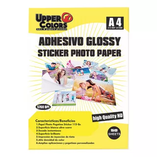 Papel Fotográfico Adhesivo Glossy A4 De 115 Gr.  X 5 Resmas