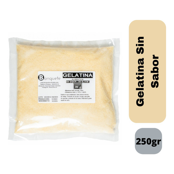 Gelatina Sin Sabor 250gr Bloom