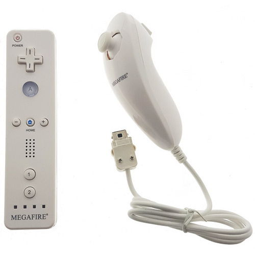 Control Y Nunchuk Joystick Remoto Genérico Para Wii Wii U Color Blanco