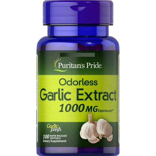 Ajos Garlic Odorless 1000mg 100 Capsulas Blandas Usa