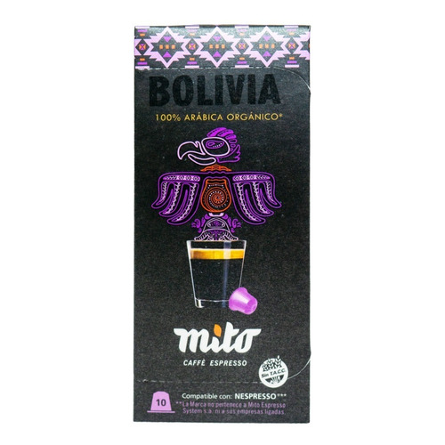 ! 10 Capsulas Cafe Bolivia Organico Mito Para Nespresso