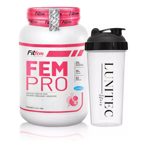 Proteína Fitfem Fem Pro 1.1kg Vainilla + Shaker
