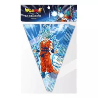 Guirnalda Dragon Ball Super 10pcs Banderines De Cumpleaños Color Celeste Dragon Ball Z
