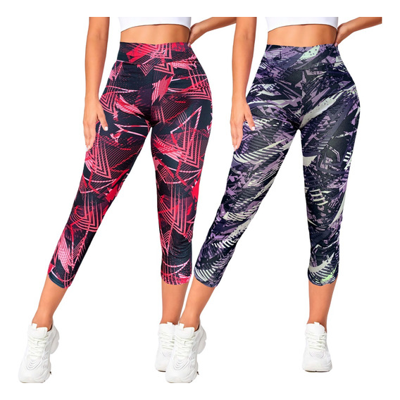 Paquete 2 Leggins Mujer Capris Bermuda Mallones Mayon Mallas