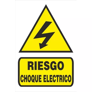 Cartel Adhesivo Riesgo Choque Electrico 9x16 Cm Advertencia