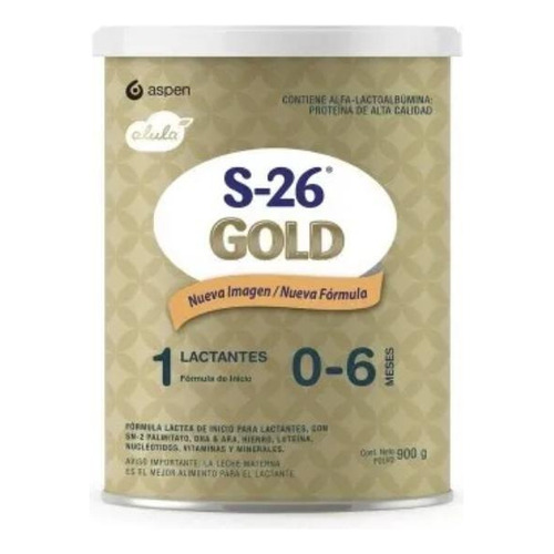 Leche de fórmula en polvo sin TACC Sanulac Nutrición Alula Gold S-26 en lata de 1 de 900g - 0  a 6 meses