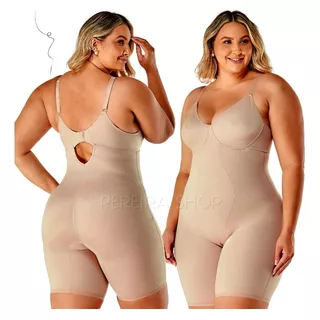 Cinta Body Modelador Macaquinho Plus Size Com Perna 350725