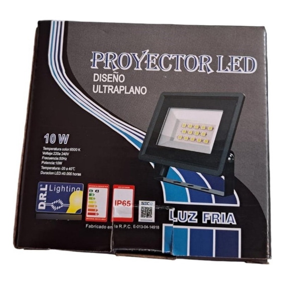 Foco Proyector De Area Led 10w Exterior Sec Luz Fria Drl