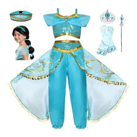 Vestido Navideño De Princesa Jazmín Para Niños Indian Belly