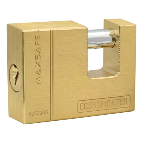 Candado Bronce Perno Horizontal 70 Mm Crossmaster 9933212 Color Dorado