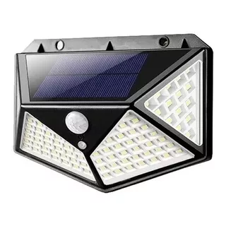 Kit 4 Luminária Solar Parede 40 Leds 12w C/ Sensor Movimento Cor Preto