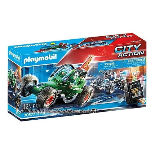 Figura Armable Playmobil Kart Policial Persecución Ladrón Cantidad de piezas 125