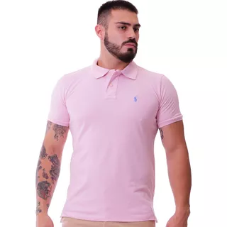 Camisa Polo Social Camiseta Formal Salmão Masculino Original